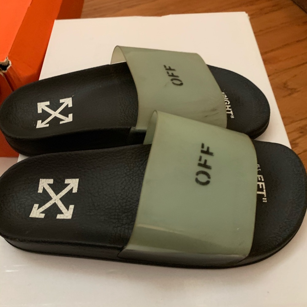 Off White Pool Sliders Slipper Slides - image 1